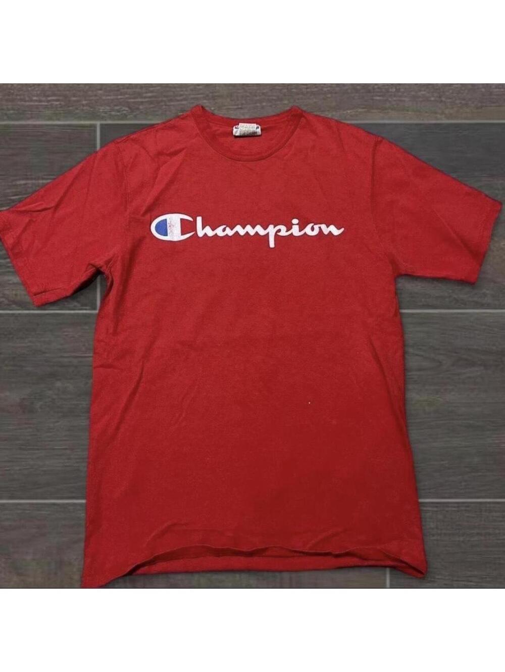 Large Red vintage 90’s skater Champion  streetwear tee